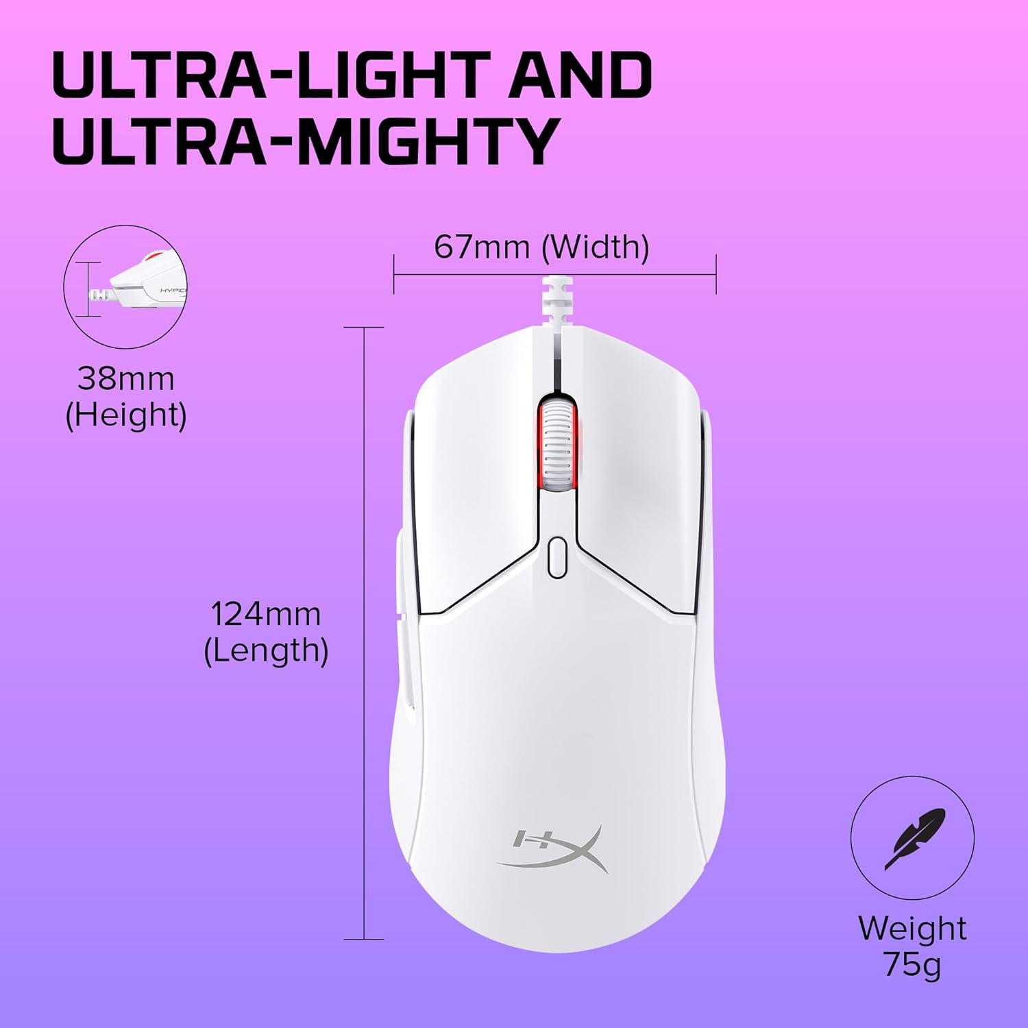 HyperX Pulsefire Haste 2 Wired Gaming Mouse - White HyperX Pulsefire Haste 2 Wired Gaming Mouse - White